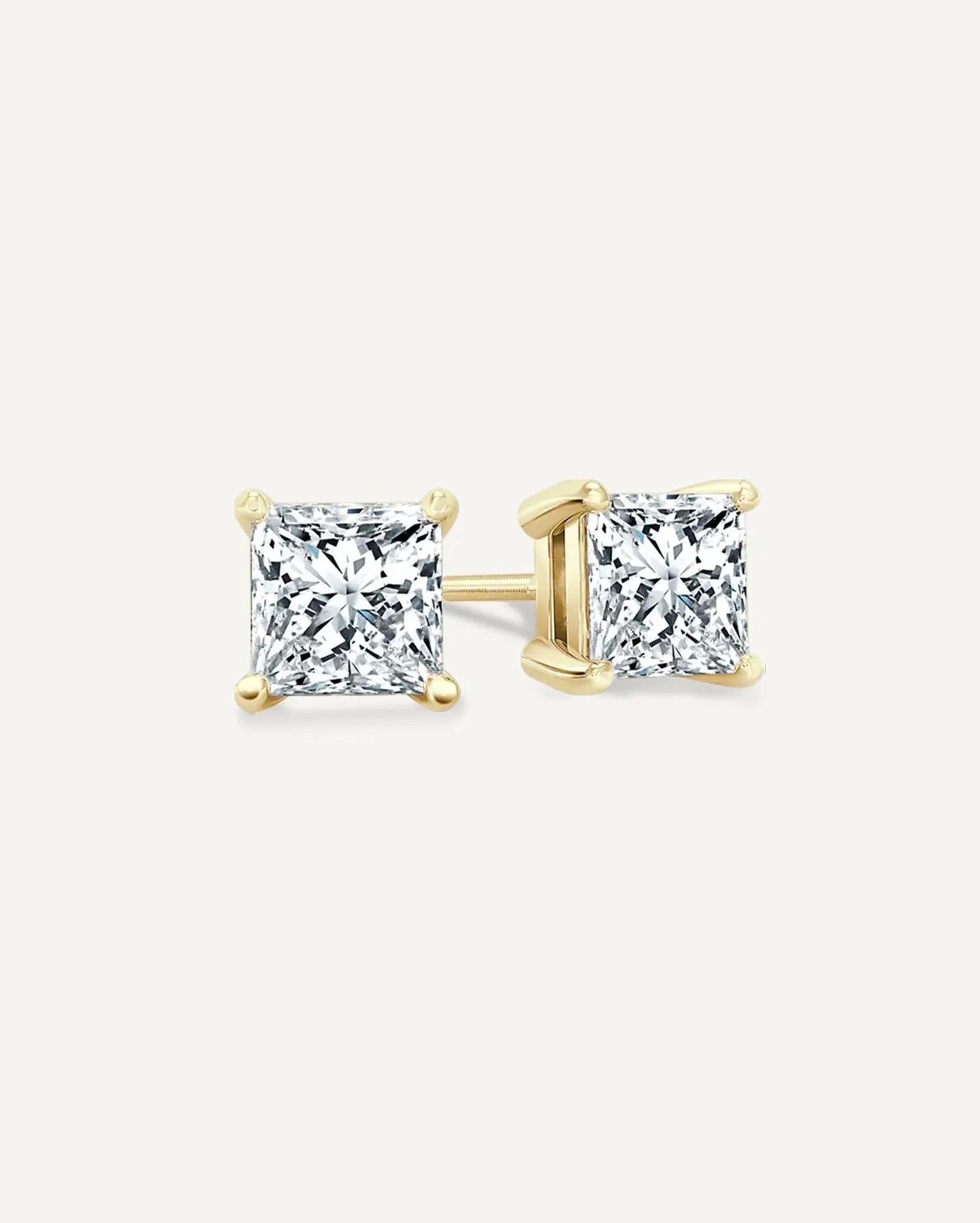 1.20CT TDW GIA Certified Diamond Princess-Cut Stud Earrings