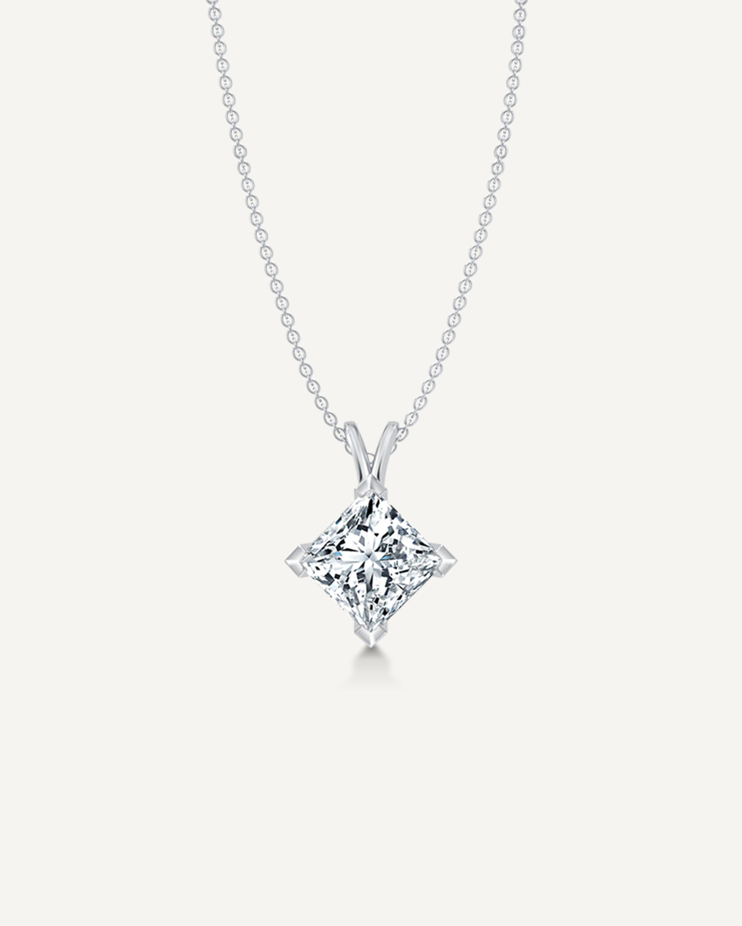 1.50CT GIA Certified Princess Diamond Solitaire Pendant