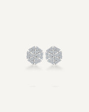 Round Cluster Diamond Earrings