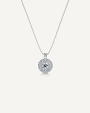 Round Diamond Drop Double Halo Pendant