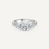 Cushion Trinity Engagement Ring