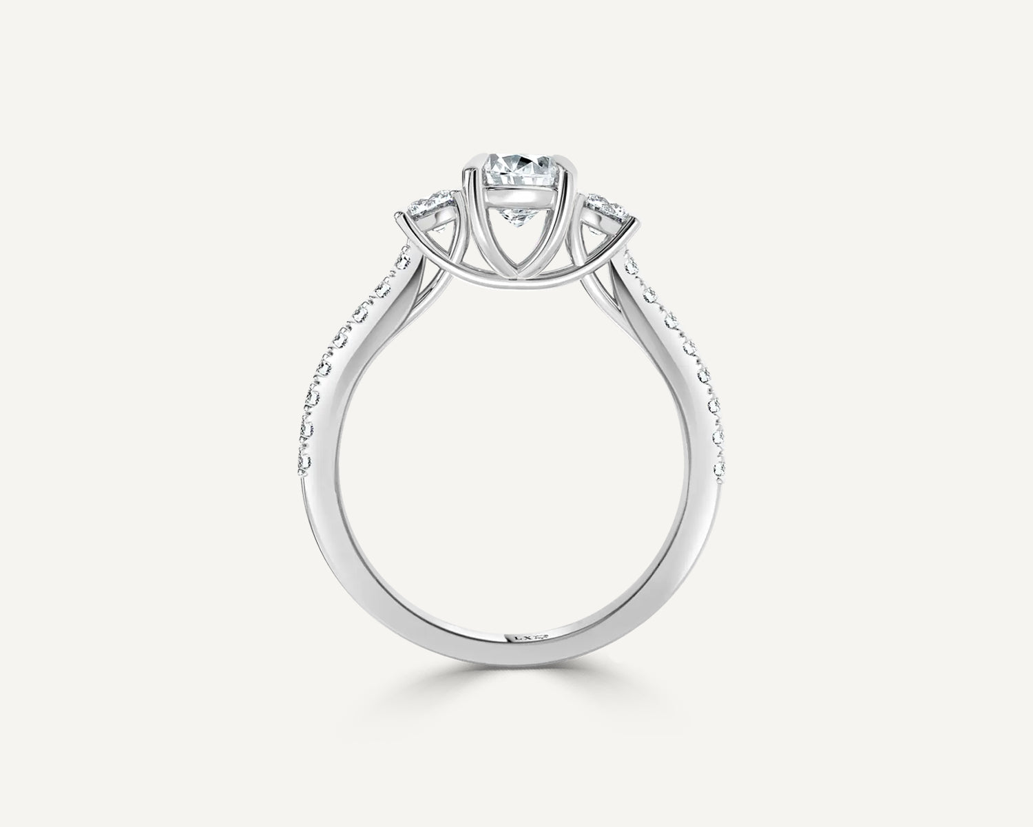 Cushion Trinity Engagement Ring