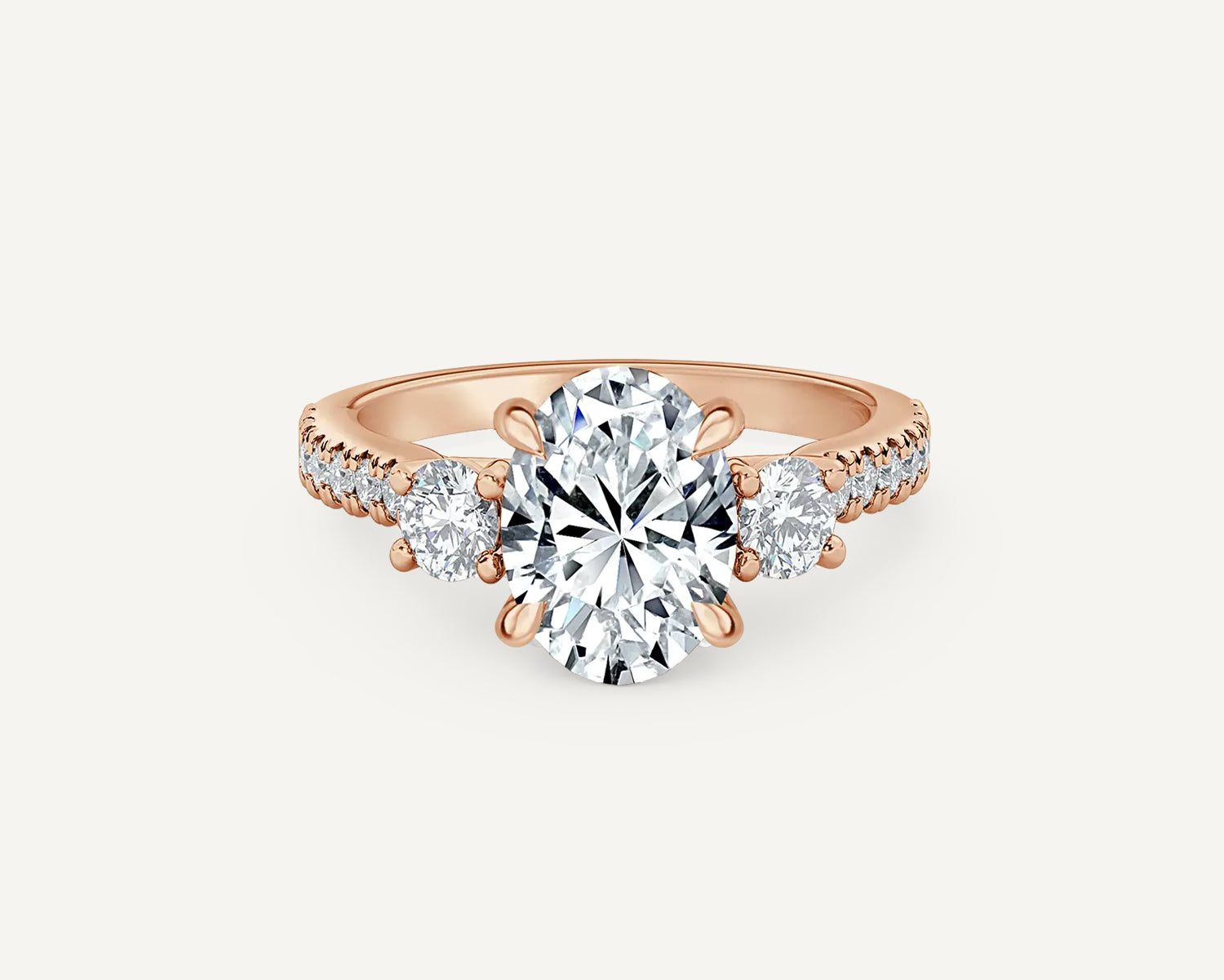 Oval Trinity Engagement Ring