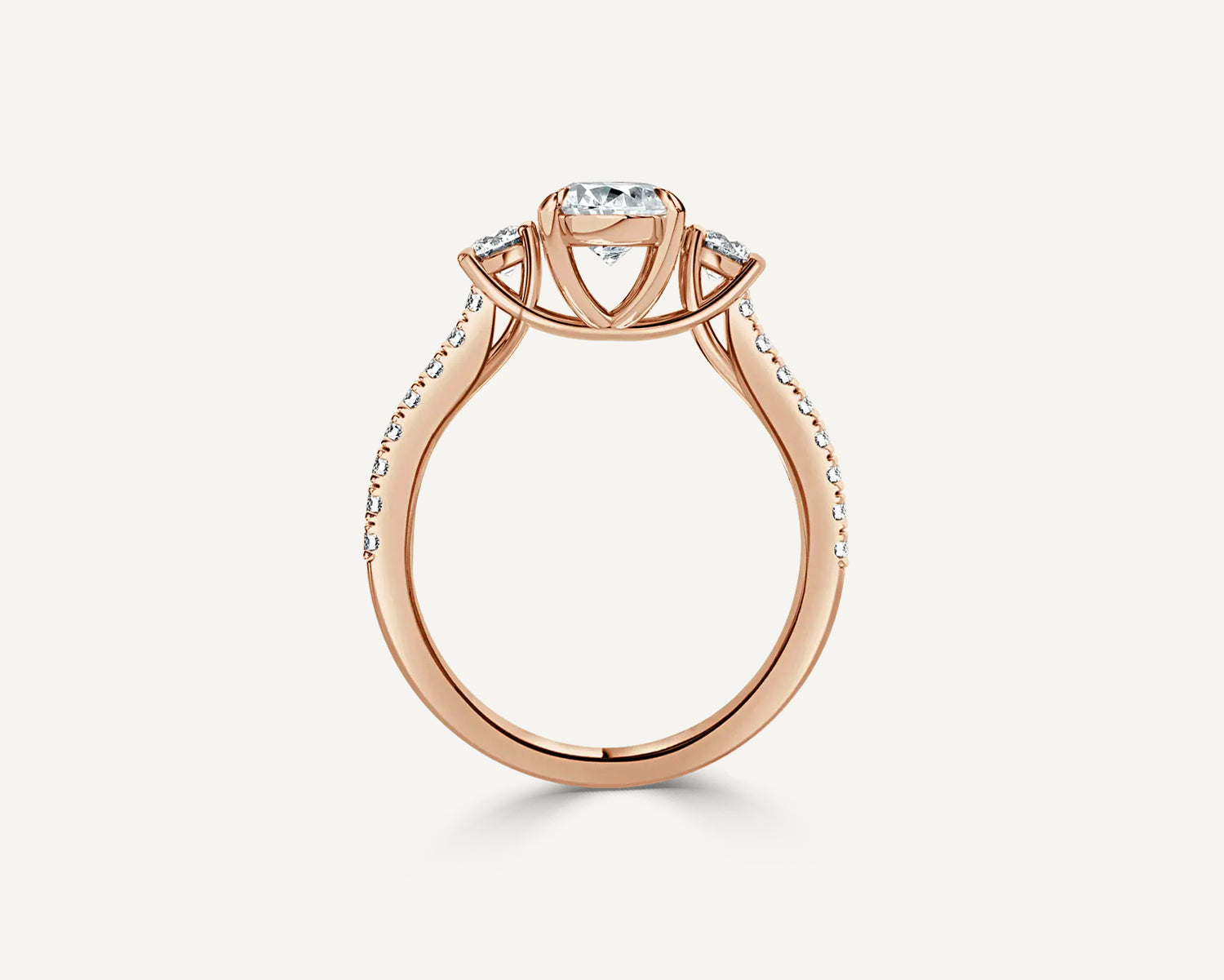 Oval Trinity Engagement Ring