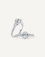 Oval D/VS2 IGI Certified Lab-Created Trinity Ring