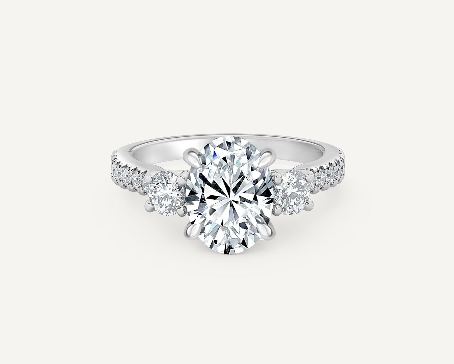 Oval Trinity Engagement Ring