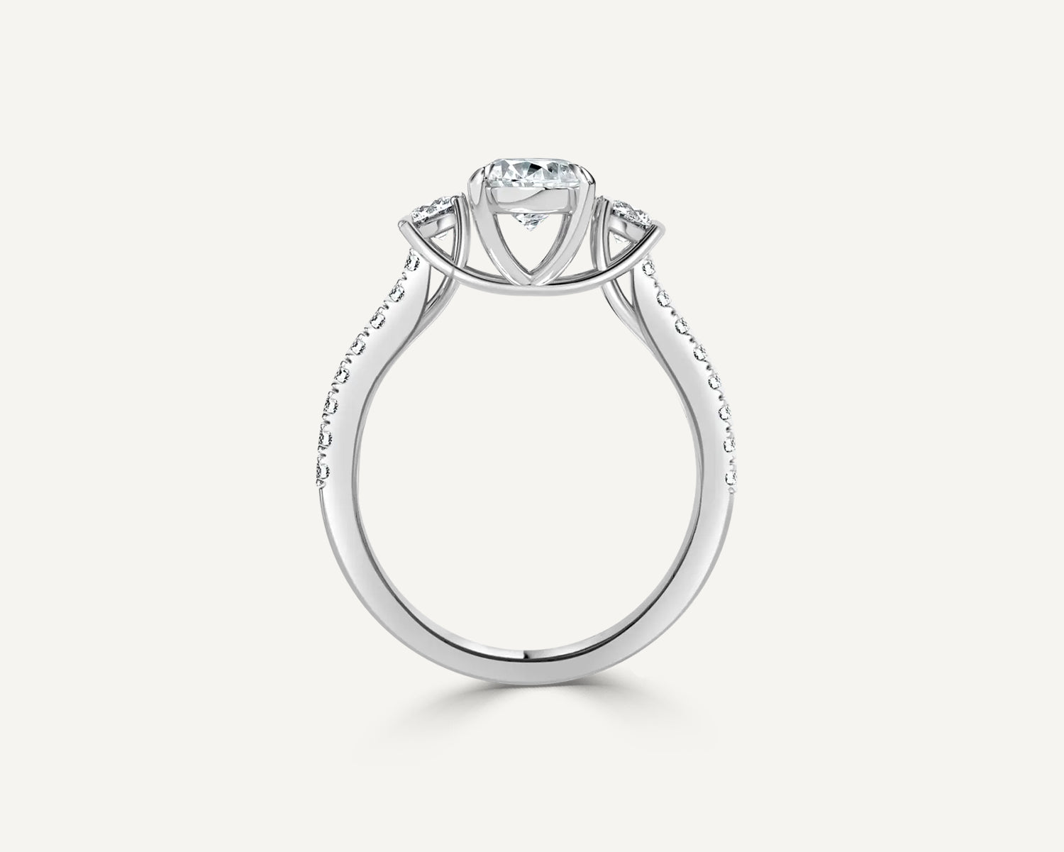 Oval Trinity Engagement Ring