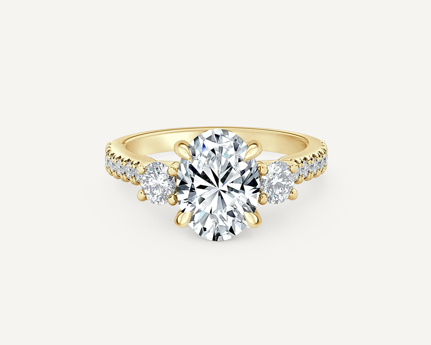 Oval Trinity Engagement Ring