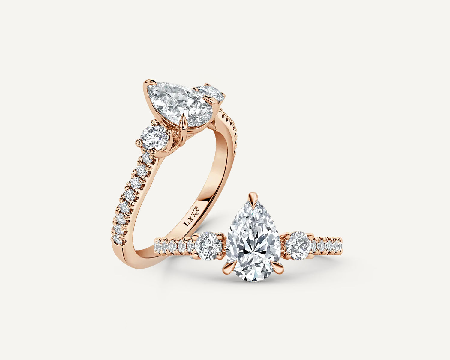 Pear Trinity Engagement Ring