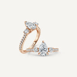 Pear Trinity Engagement Ring