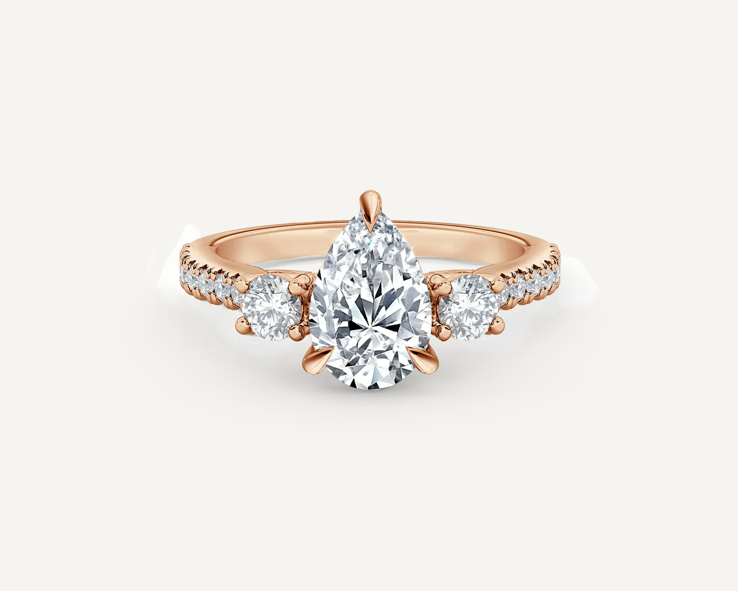 Pear Trinity Engagement Ring