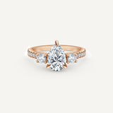 Pear Trinity Engagement Ring