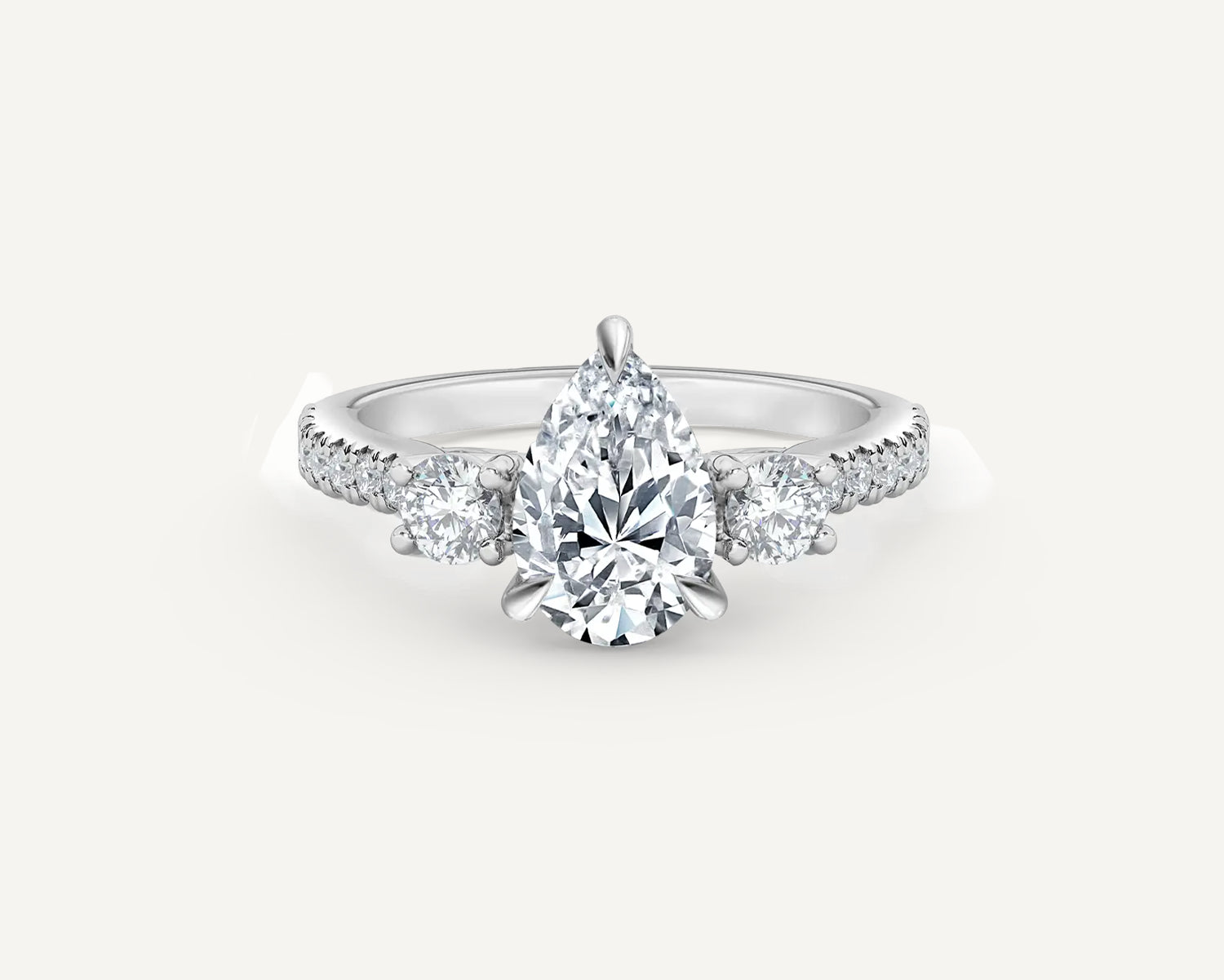 Pear Trinity Engagement Ring