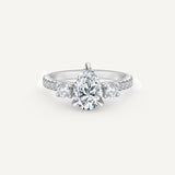 Pear Trinity Engagement Ring