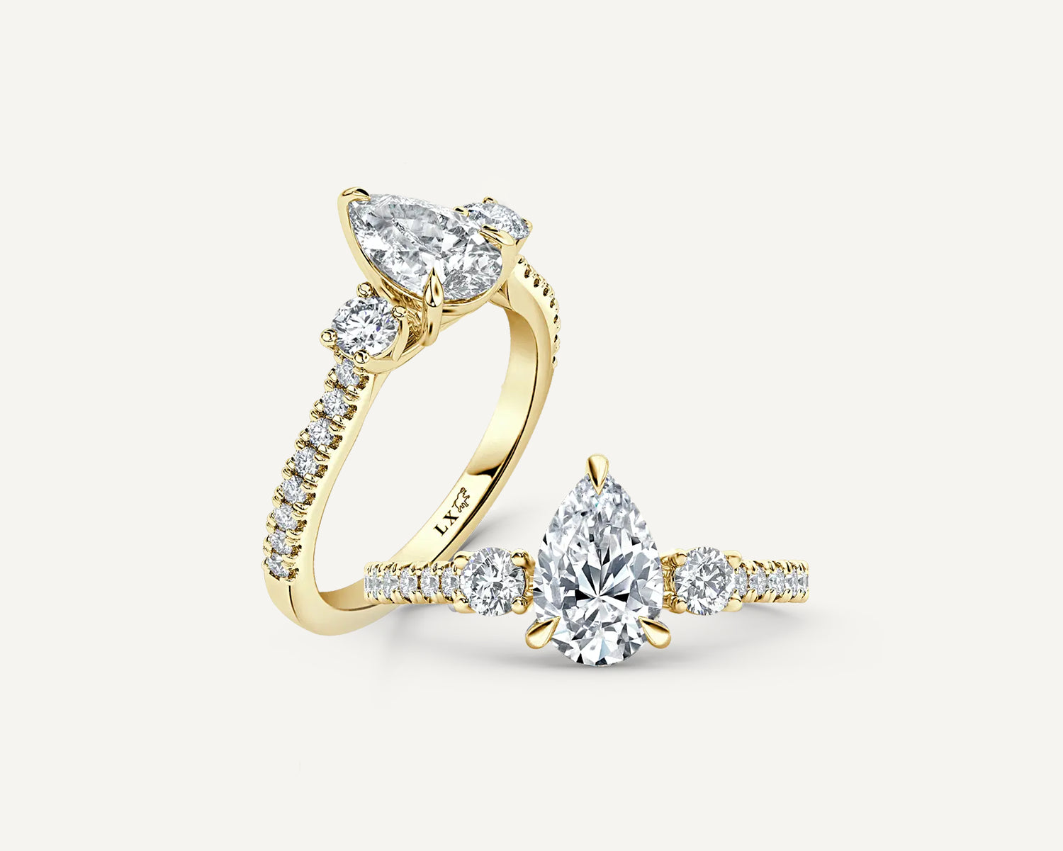 Pear Trinity Engagement Ring