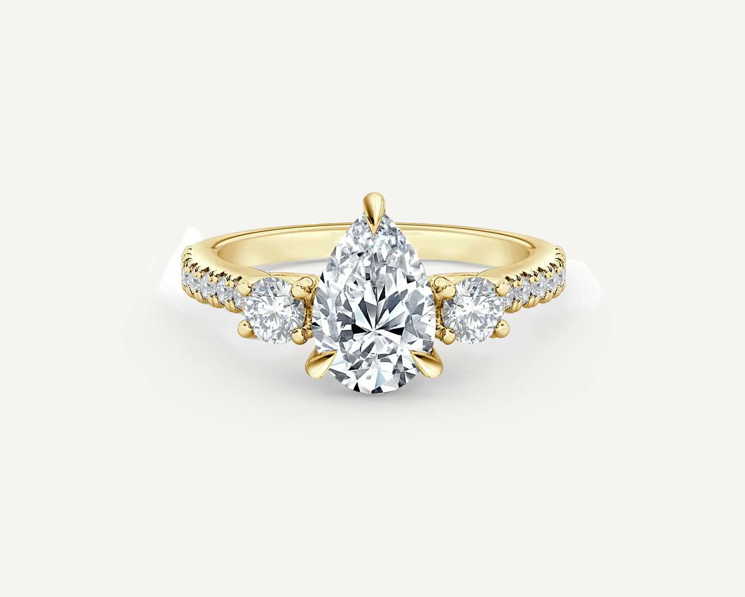 Pear Trinity Engagement Ring