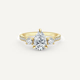 Pear Trinity Engagement Ring