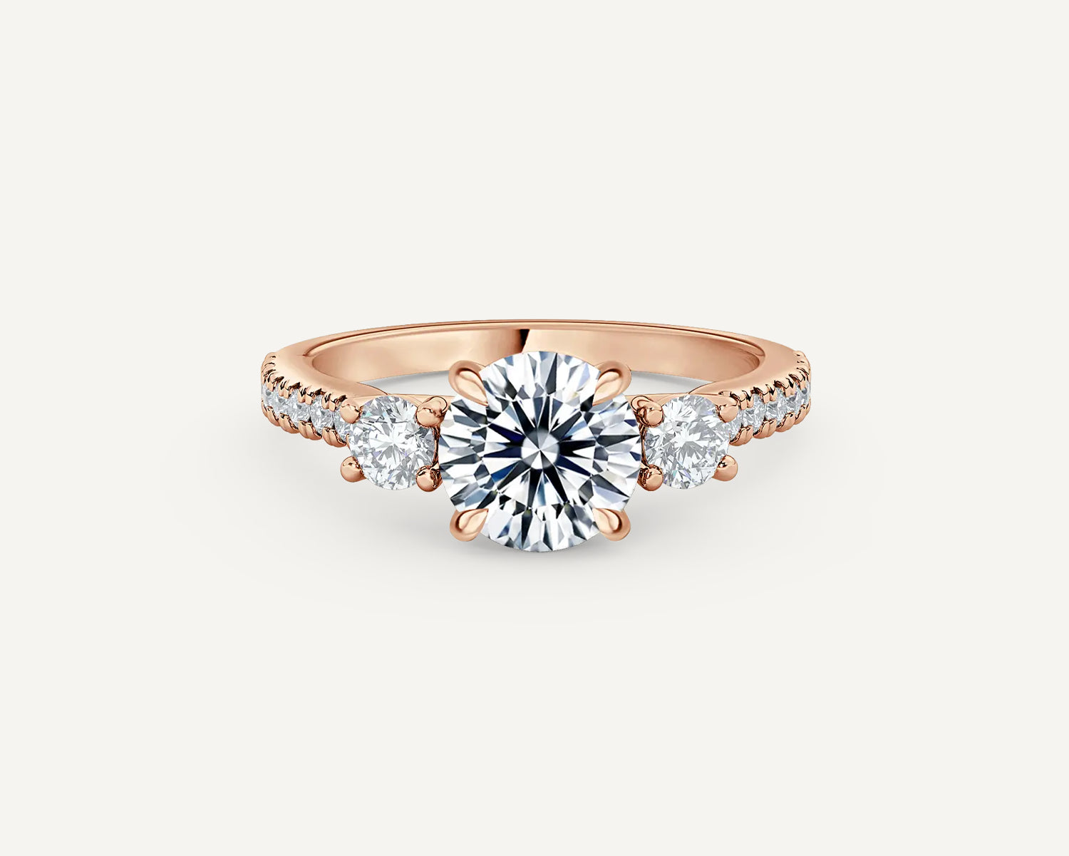 Round Trinity Engagement Ring