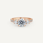 Round Trinity Engagement Ring