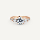 Round Trinity Engagement Ring