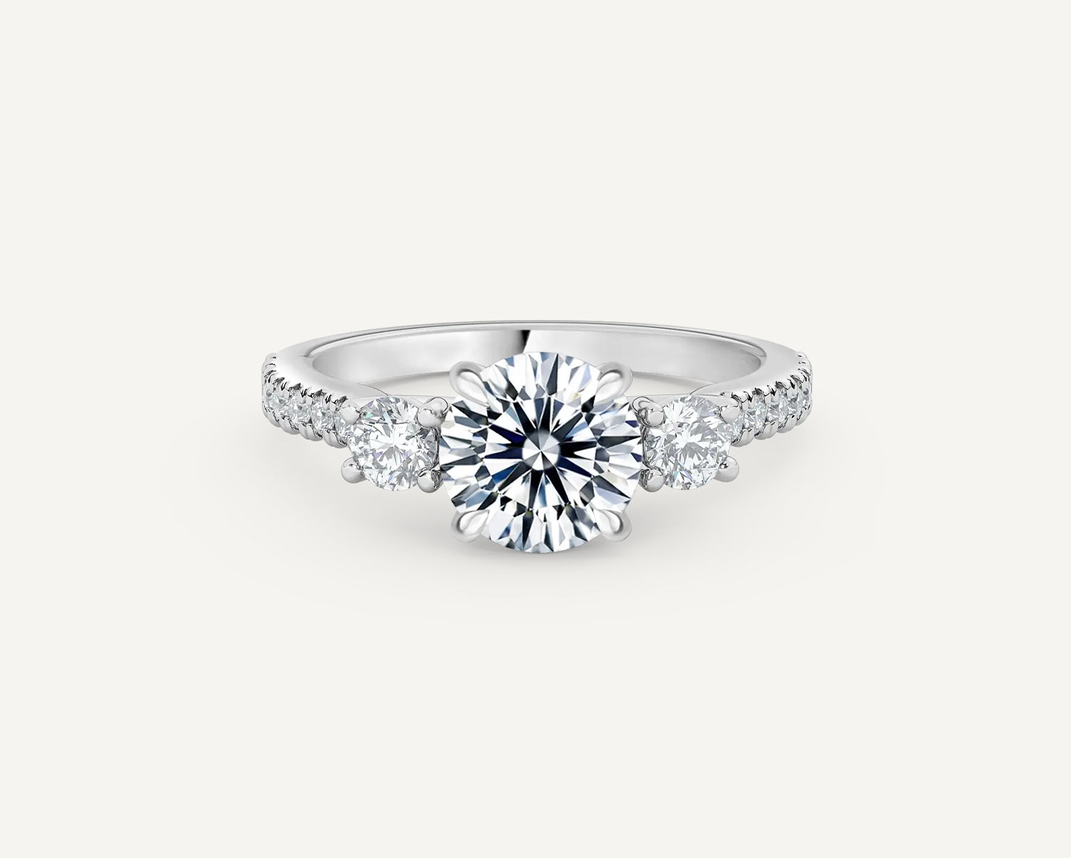 Round Trinity Engagement Ring