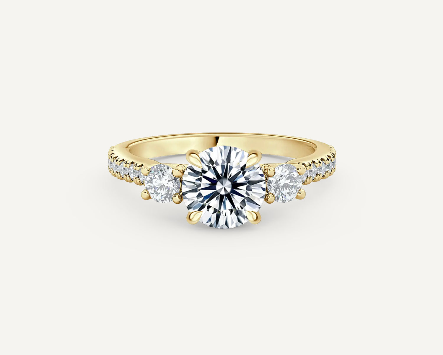 Round Trinity Engagement Ring