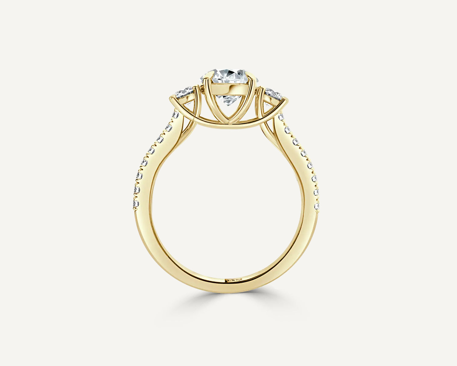 Round Trinity Engagement Ring